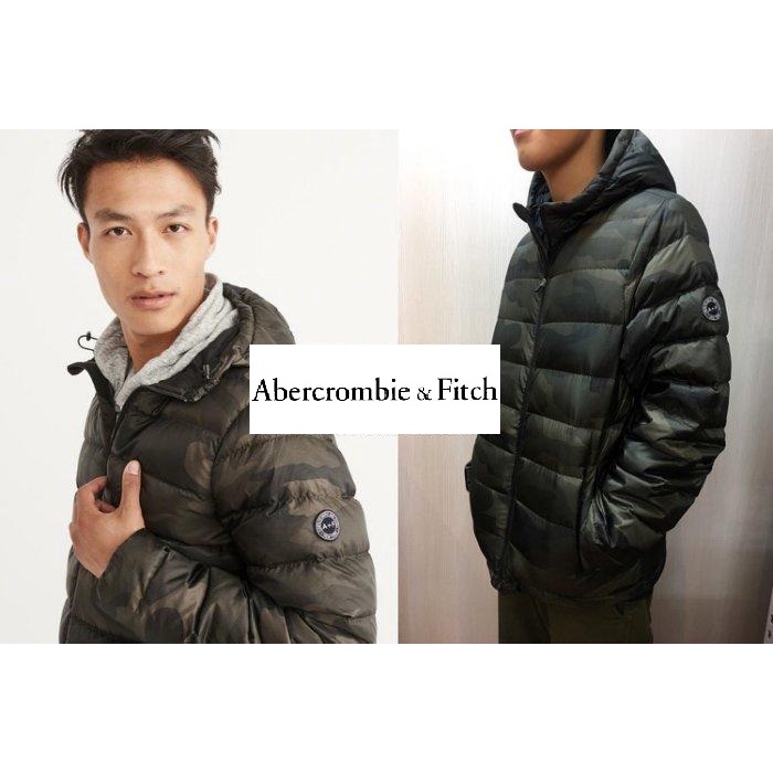 Abercrombie&amp;Fitch Lightweight Hooded Puffer Jacket 羽絨外套-迷彩