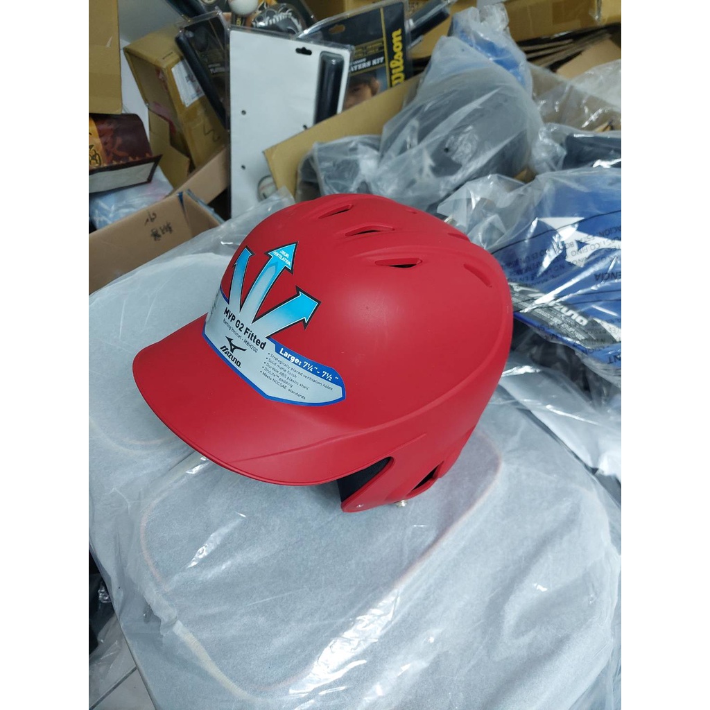 美津濃 MIZUNO 硬式棒球打擊頭盔 紅色 尺寸L 壘球打擊頭盔