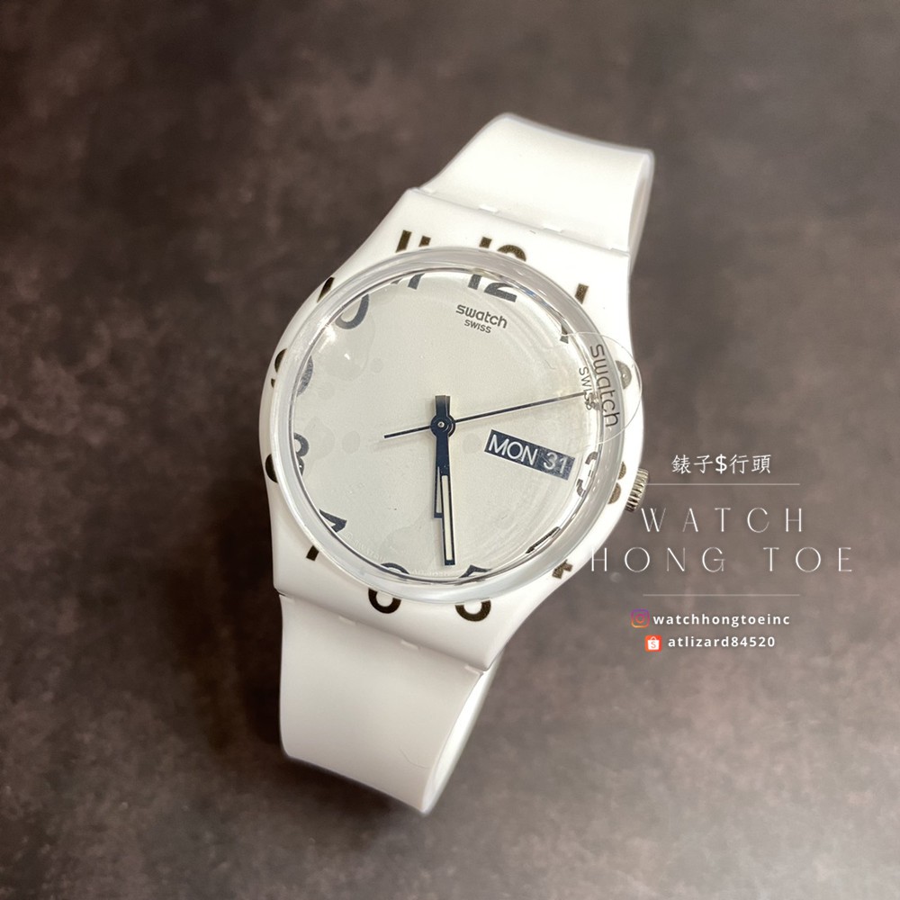 錶子$行頭[] SWATCH OVER WHITE 設計質感數字時刻腕錶- 矽膠/白( GW716 ) | 蝦皮購物