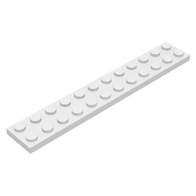 LEGO 樂高 白色 薄板 White Plate 2 x 12 244501 2445