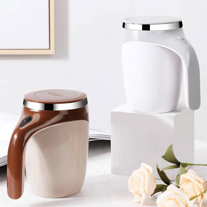 自動攪拌杯不銹鋼咖啡杯便攜蛋白粉電動磁化杯懶人水杯印刷馬克杯