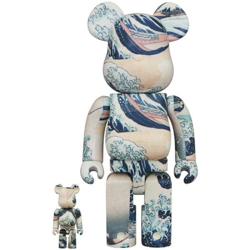 「預購」25週年限定 BE@RBRICK 庫柏力克熊 葛飾北斎「神奈川沖浪裏」100％ + 400％ bearbrick