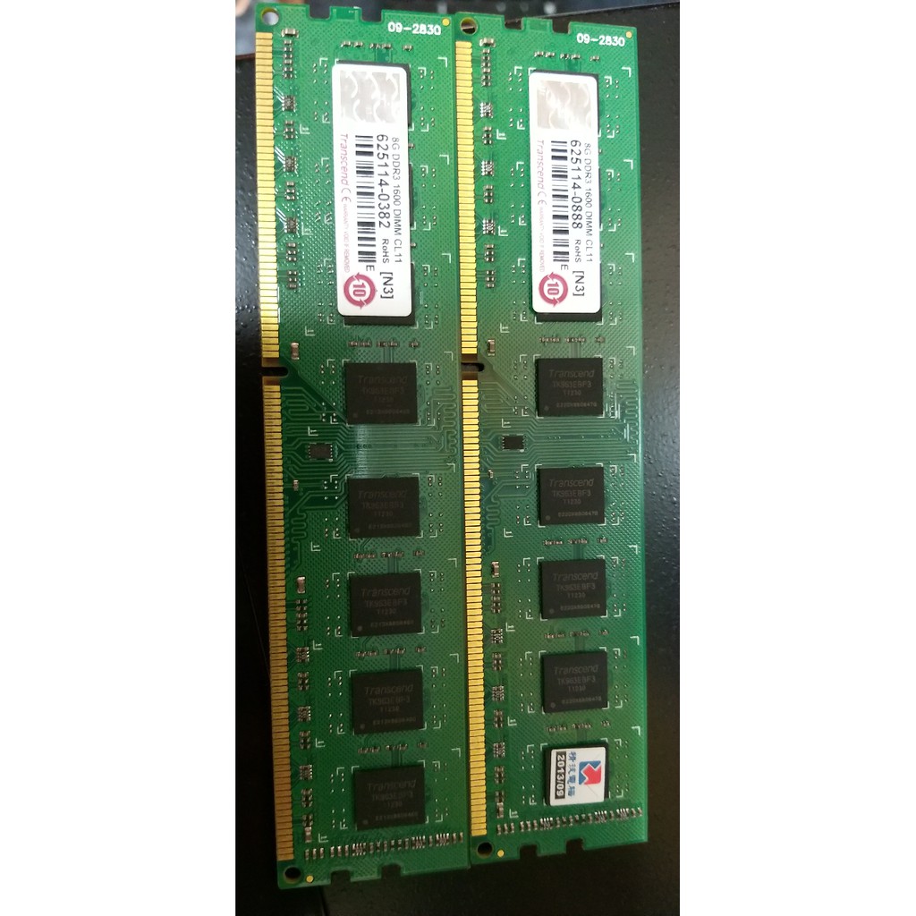 創見 DDR3 1600 8G *2