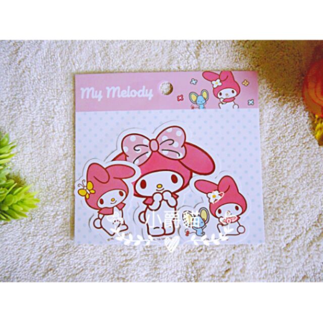 可愛💕 日本帶回 三麗鷗 美樂蒂 my melody kitty 雙子星 文具控 安全帽貼 行李箱貼 造型 貼紙 3入