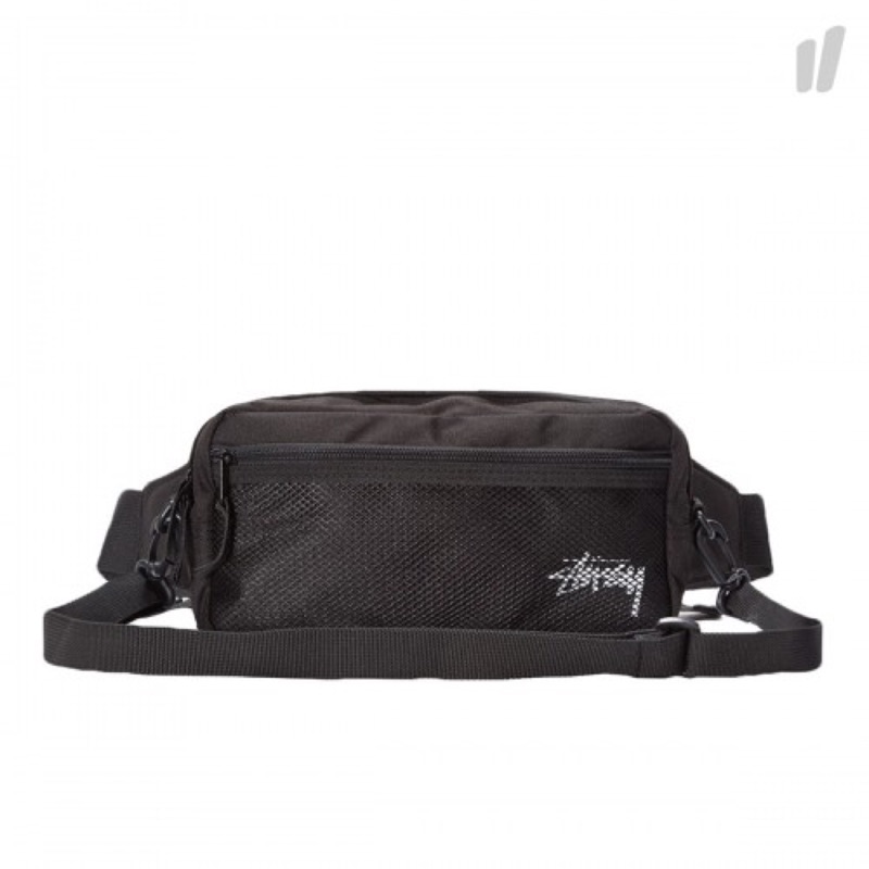 STUSSY STOCK SIDE BAG WOCA 基本款  素黑 腰包 側背包 斜背包 134169