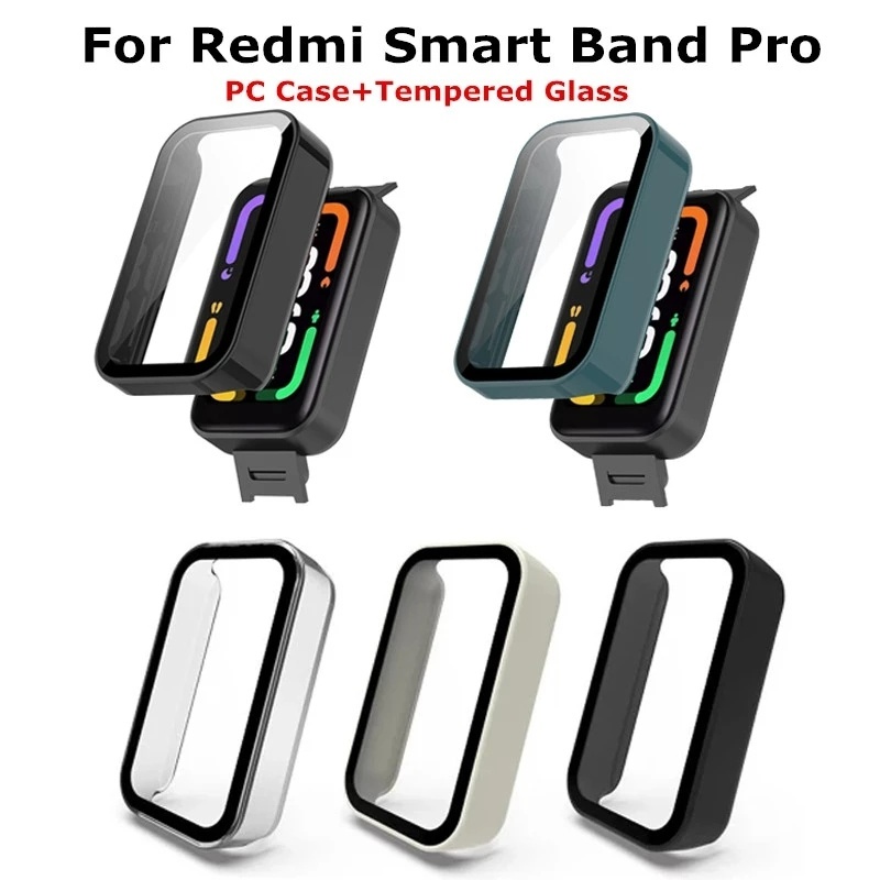 手錶 PC 外殼 + Redmi Smart Band Pro 的鋼化膜保護殼 / 全覆蓋防刮保護保險槓蓋