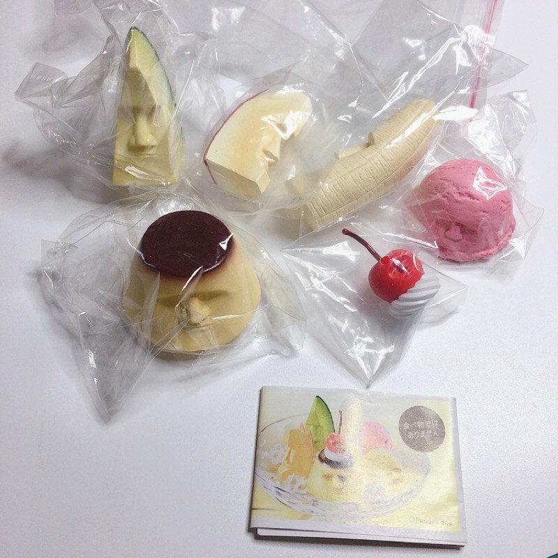 （缺黃冰淇淋） 摩艾聖代 哈密瓜 布丁 櫻桃 香蕉 蘋果 日本 創意 搞笑 擺飾 轉蛋 扭蛋 盒玩 食玩 奶油 夏日冰品