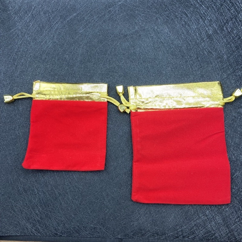 【尼克水晶工藝】紅色 高檔 絨布袋 金邊 金口 首飾 文玩袋 抽繩 束口袋 禮品 飾品 包裝袋