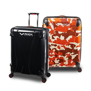 V-ROOX 28吋 紅磚迷彩 原創潮款防爆雙層拉鏈可擴充行李箱 AXIS-59205 R55201