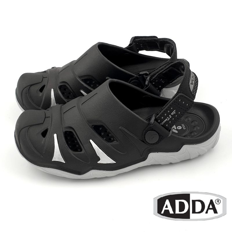 【米蘭鞋都】ADDA 泰國第一品牌 (男) 輕量 防水 懶人鞋 布希鞋 洞洞鞋 Q彈 透氣 22014 黑 另有藍色