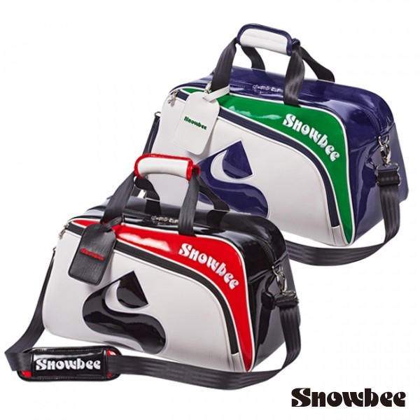 SNOWBEE 亮皮高爾夫衣物袋 白綠/白紅 兩色可選 可手提肩背