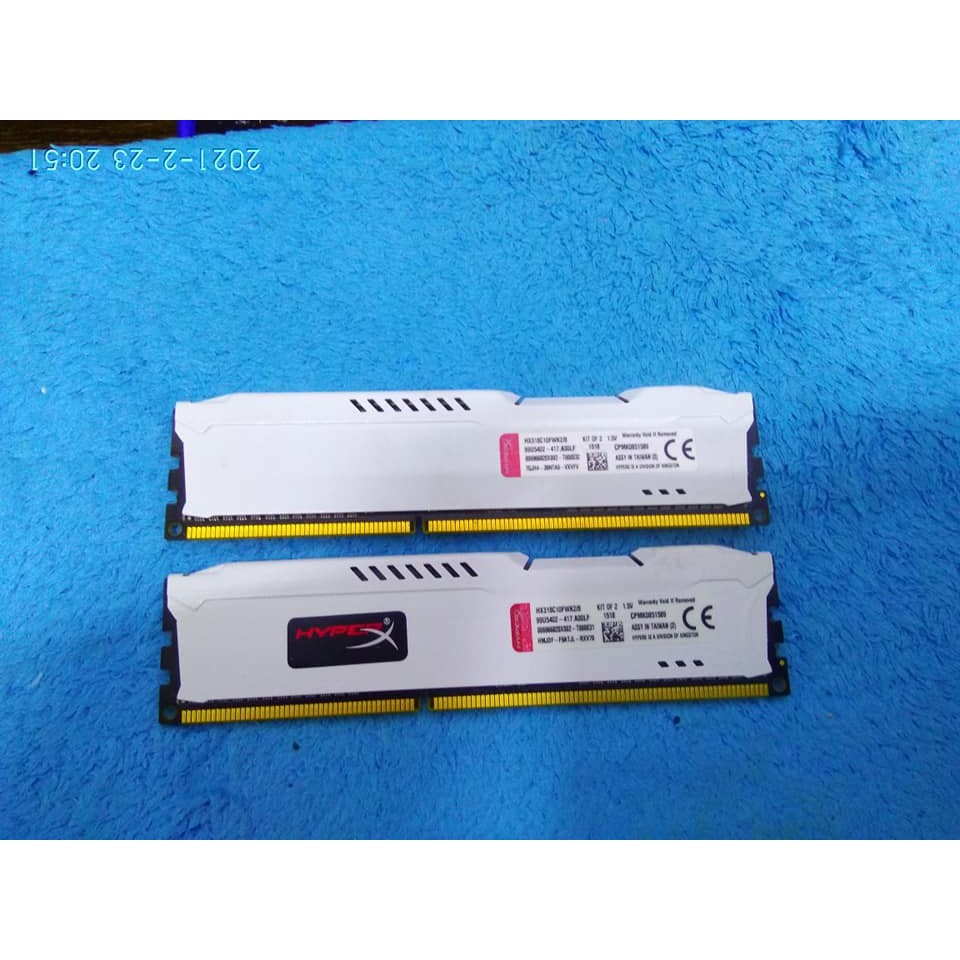 金士頓HyperX DDR3-1866 (HX318C10FWK2/8 / 4G)*2 共8G(白色)