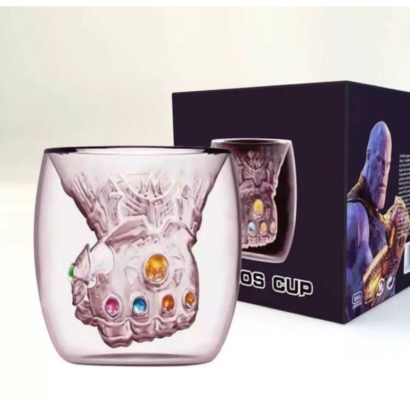 【Rise Star】 現貨 滅霸杯 復仇者聯盟同款 透明雙層玻璃杯 薩諾斯 滅霸無限手套 雙層玻璃杯 水杯 貓爪杯