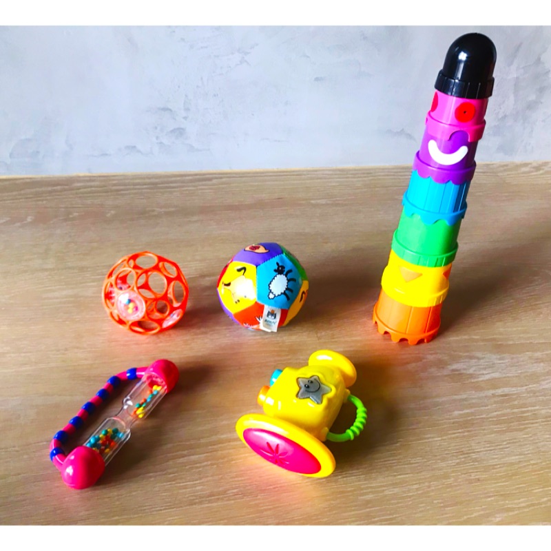 二手 嬰幼兒 統感聲光玩具 Jellycat O’ball塑膠球 洞洞球 疊疊樂 樂器