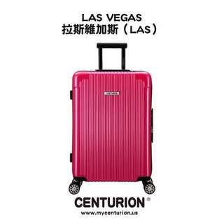 【CENTURION】全新美國百夫長26吋行李箱-拉斯維加斯桃紅LAS(拉鍊箱/空姐箱)