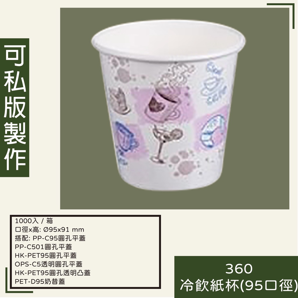 360冷飲紙杯(95口徑)(不含蓋)