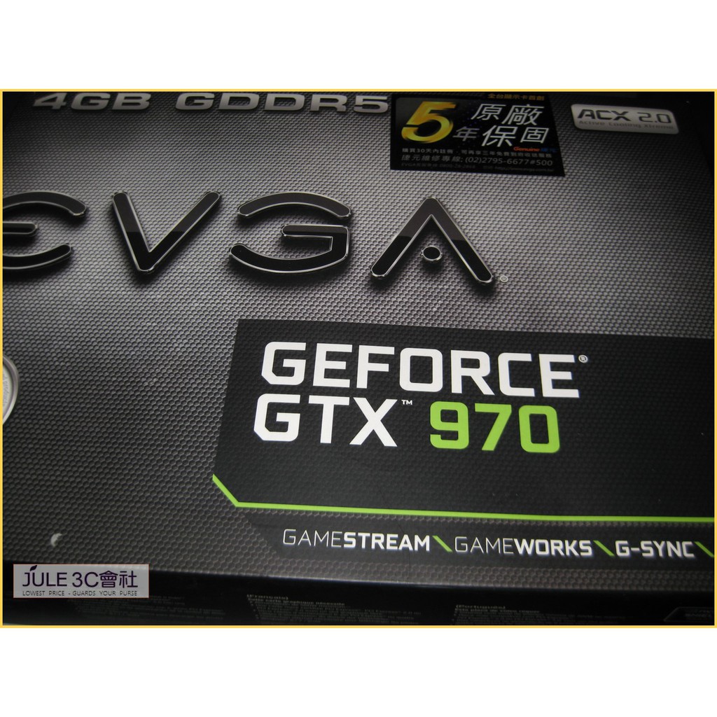 JULE 3C會社-艾維克EVGA GTX970 4GB SSC GAMING ACX 2.0+ DDR5/保內/顯示卡