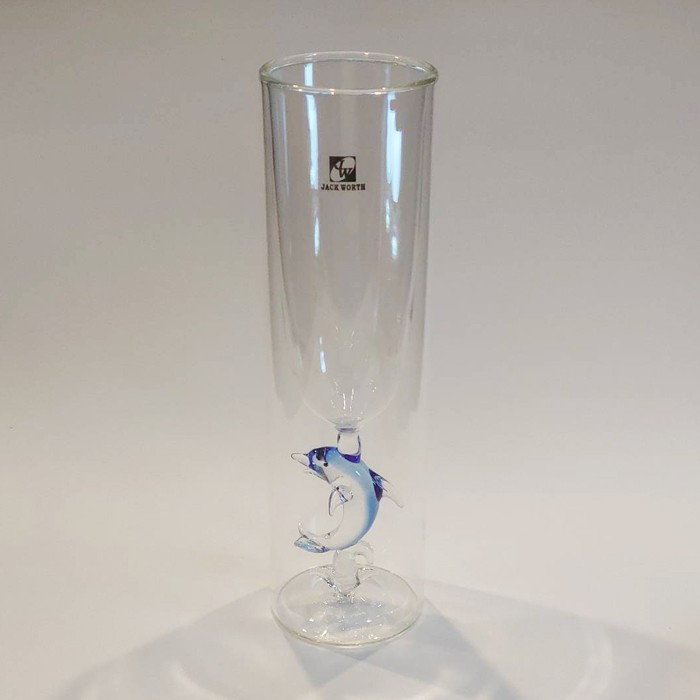 多國專利設計Jack Worth │【浪上海豚】雙層香檳杯《隨附精美禮袋》