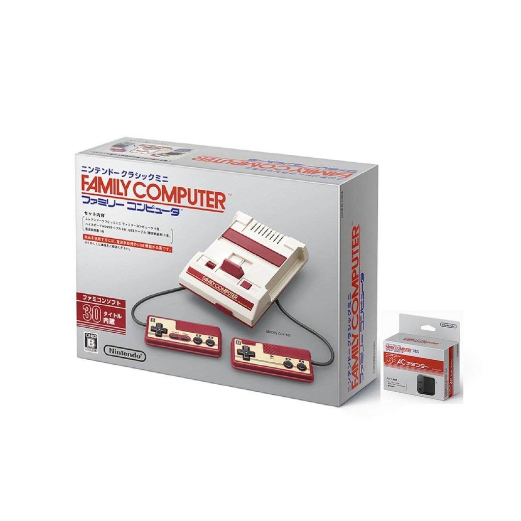 FC　任天堂經典迷你紅白機 FC MINI (FAMICOM 迷你版) + 任天堂原廠 USB 電源變壓器　日版 全新品