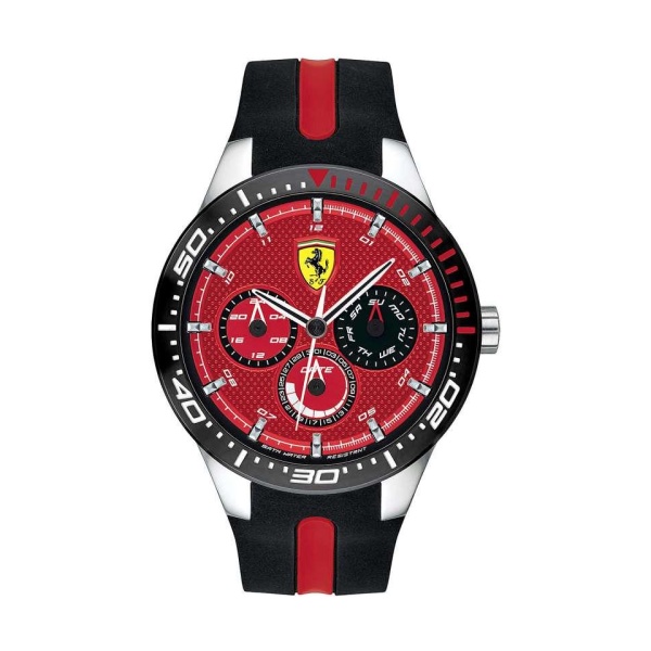 【Ferrari 法拉利】REDREV急速簡約運動賽車橡膠腕錶-潮流紅/FA0830588/台灣總代理公司貨享兩年保固