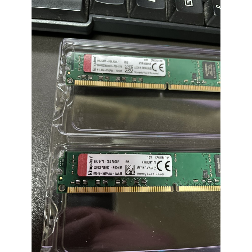 DDR3 1600 8G 金士頓 記憶體 RAM 桌上型 KVR16N11/8 已測試如圖 單條$700