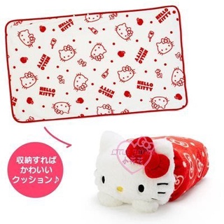 ♥小公主日本精品♥Hello Kitty 大臉大頭造型可收納毛毯披肩~8