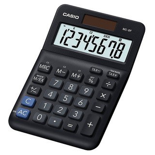 【CASIO】MS-8F 8位數 桌上小型 商用計算機-質感黑正版宏崑公司貨