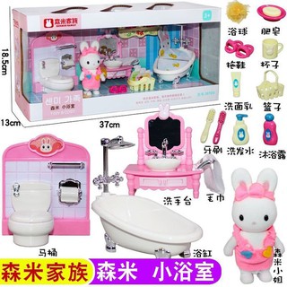 佳佳玩具 ----- 康比拉兔 森米浴室 浴室篇 娃娃屋 家家酒 浴缸梳妝臺馬桶 可與森林家族通用 【CF164597】
