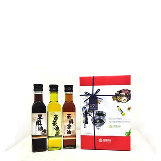 【佳源油品】 油衷之禮包山包海禮盒組 黑麻油250ml+芝麻香油250ml+苦茶油250ml 送禮 禮盒 料理油