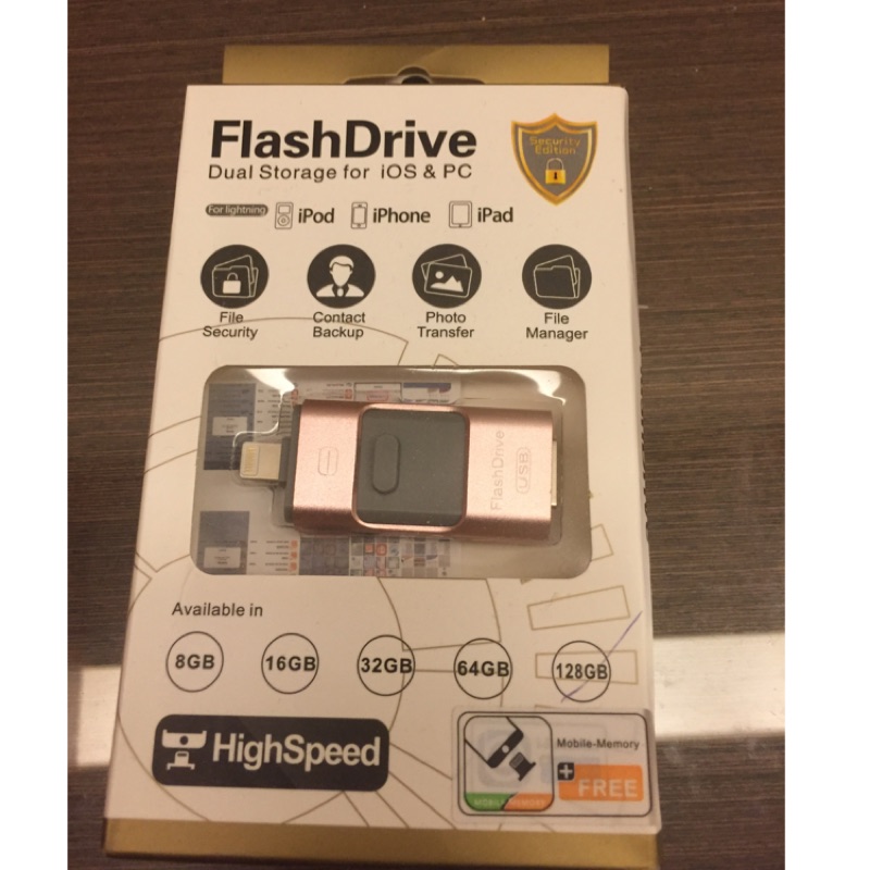 Apple 蘋果 Flash Drive 電腦三合一 隨身碟 高速足量 128G 玫瑰金 全新公司貨