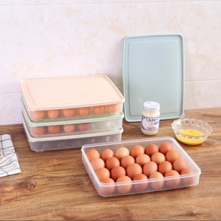 Q~{台灣出貨}(店到店限購5個只能全家)廚房整理雞蛋盒彩色24格塑料收納盒防碎冰箱保鮮盒