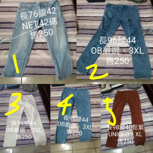 二手衣物 中大尺碼牛仔褲/窄管褲/破洞褲/OB嚴選/NET/Uniqlo