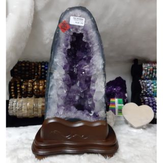 💎萬玉晶品💎天然巴西 紫水晶洞 10.3公斤（木型 ）紫晶洞 擺件【附贈底座】