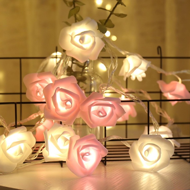 玫瑰花 LED 燈串 粉玫瑰 白玫瑰 玫瑰 燈飾 氣氛燈 裝飾燈 燈串 室內佈置 派對活動 【RI2466】《Jami》