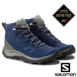 =CodE= SALOMON OUTLINE MID GTX 防水登山野跑鞋(藍灰) 404764 索羅門 慢跑健行 男