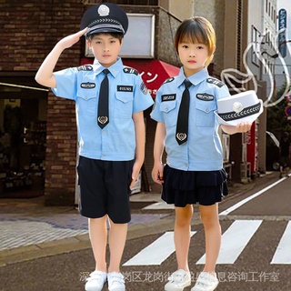 兒童 警察服 軍裝 4件套 男女孩 都可穿 警官衣服 角色扮演 服裝