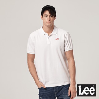 Lee 紅色經典小LOGO短袖POLO衫 男 Modern 經典白LL190002080