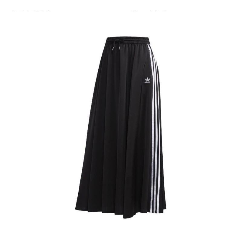 [adidas 愛迪達］長裙 Oringnal Skirt 休閒穿搭 三葉草 三線 寬鬆 鬆緊帶腰頭 (FL0039)