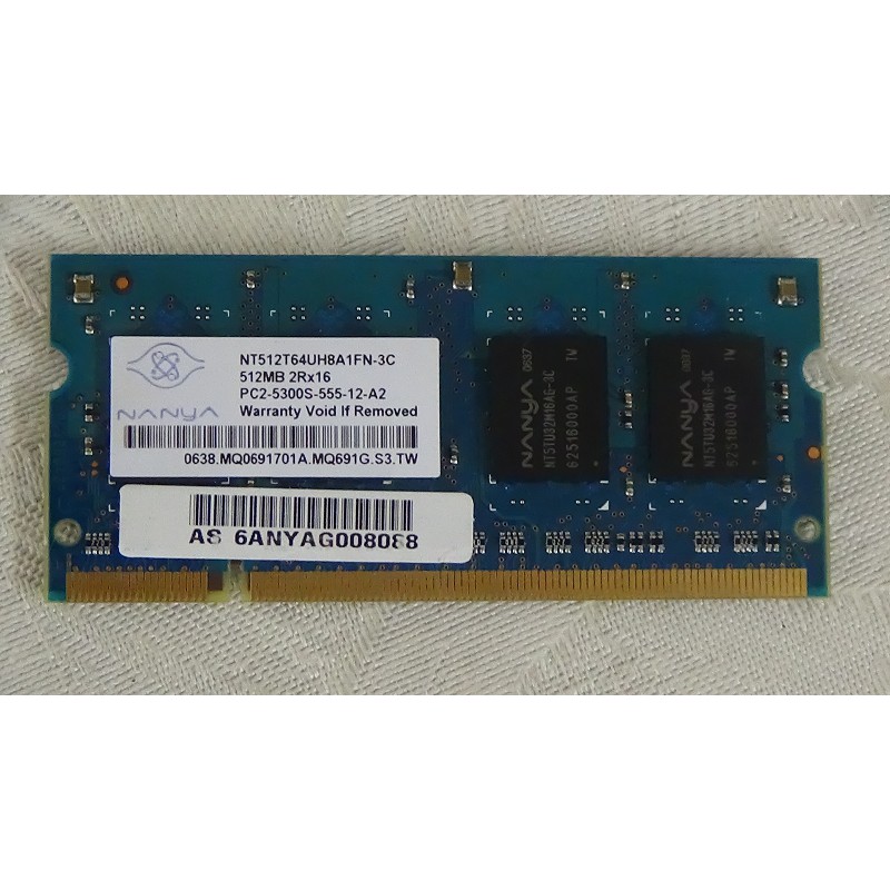 南亞 NANYA 512MB PC2-5300 DDR2 667 筆電記憶體