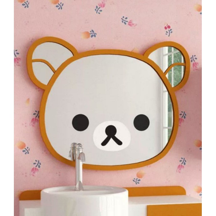 代購商品 拉拉熊 造型鏡 浴室鏡 玄關鏡 化妝鏡（棕色款）4302210