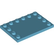 磚家 LEGO 樂高 中間天空藍色 Tile 4x6 平滑磚 平滑平板 平滑薄板 平滑薄磚 三邊附顆粒 6180