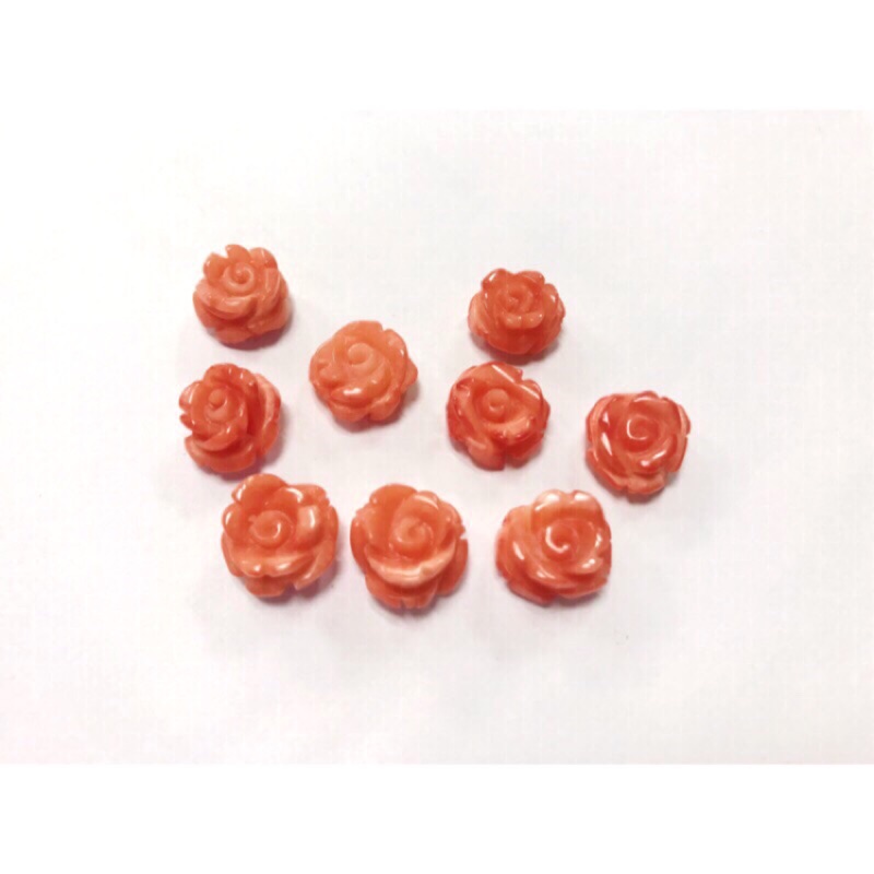 10-12mm海竹珊瑚玫瑰造型耳環花