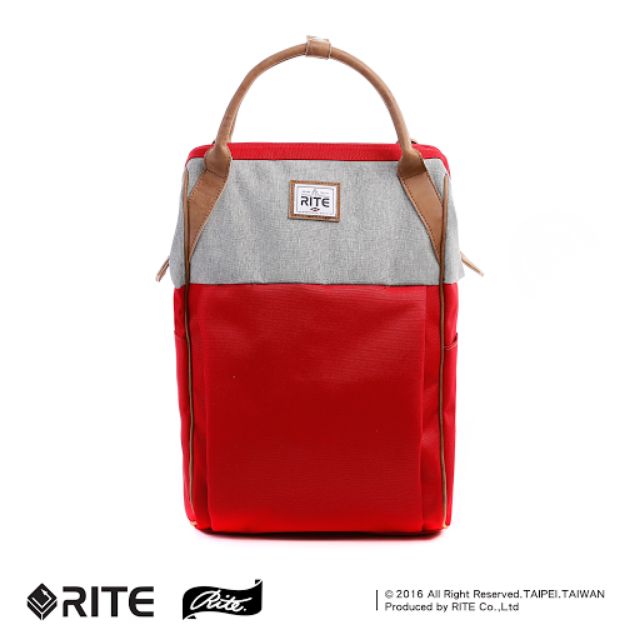 （miachieh下標用）【正品】RITE 漫遊包（直） U03-SL04 灰/紅 後背包（全新）