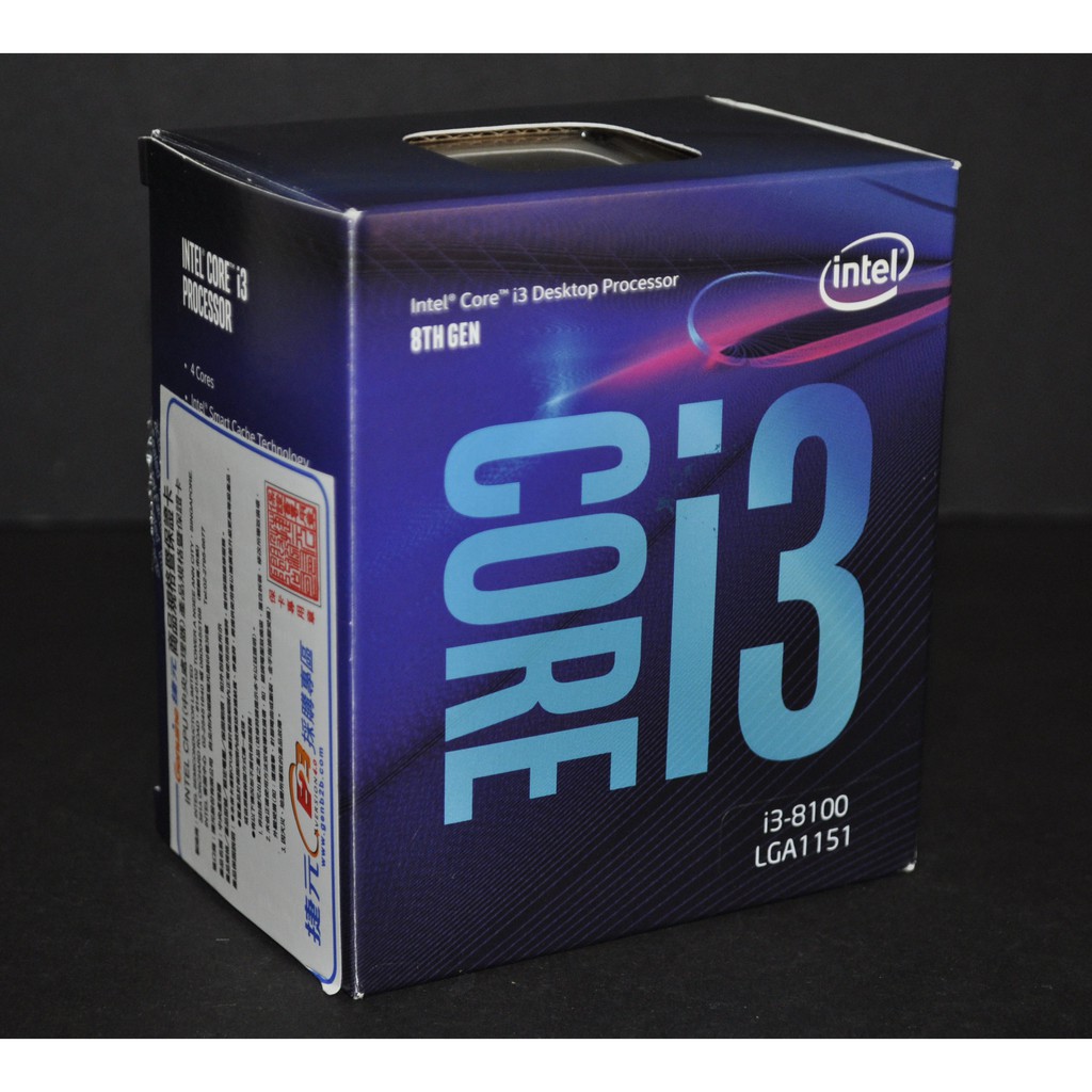 Core i3-8100 四核盒裝正式版 (1151 3.6G) 原廠保至 2022.3.27 非G5400 G5500