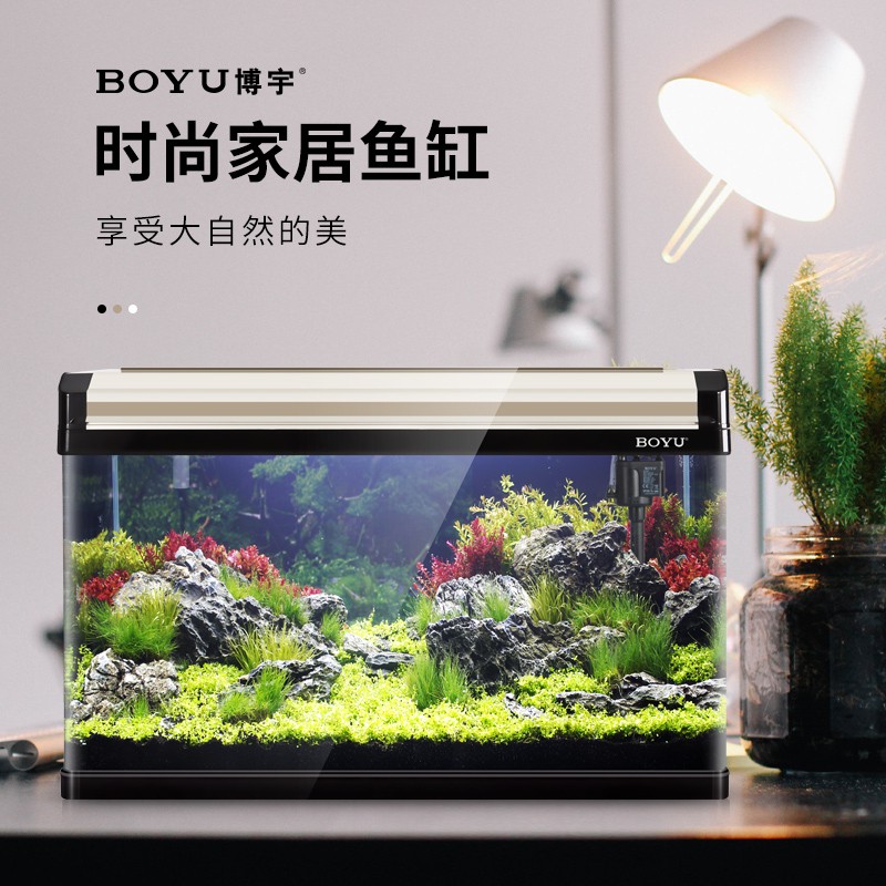免運 博宇魚缸水族箱中型生態熱彎玻璃造景家用客廳大型金魚缸60 1cm 蝦皮購物