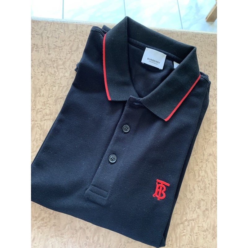 二手Burberry 黑色polo衫 tb系列m號L號