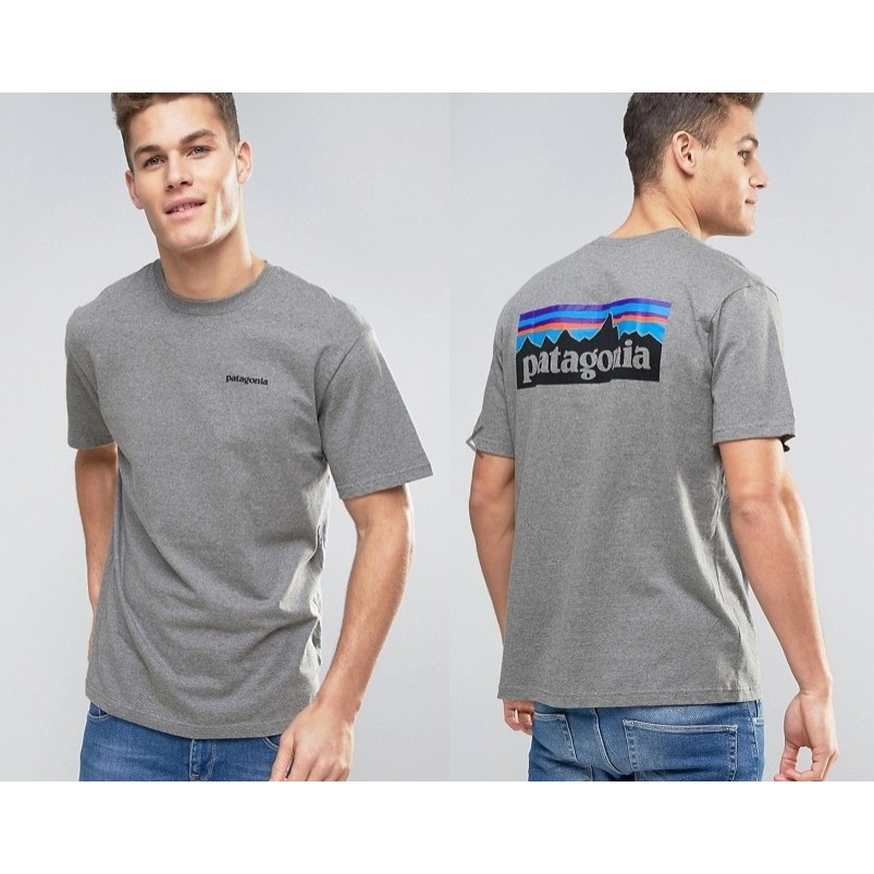 自售 二手 Patagonia 短T shirt 灰色 M號 Back Logo 寬鬆 亞洲版型 休閒 L號可穿
