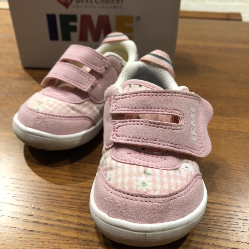 [二手學步鞋] IFME 粉色碎花 機能學步鞋 14號 寶寶鞋 嬰兒鞋 女童鞋