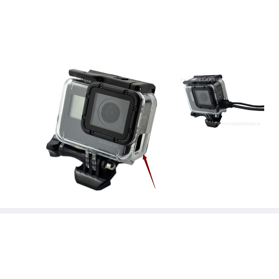 出清gopro 7 6 5側開孔防水盒可接充電線 蝦皮購物