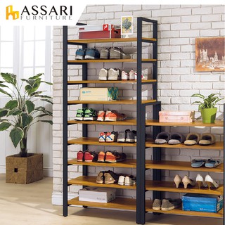 ASSARI-工業風木心板高鞋架(寬80x深34x高178cm)